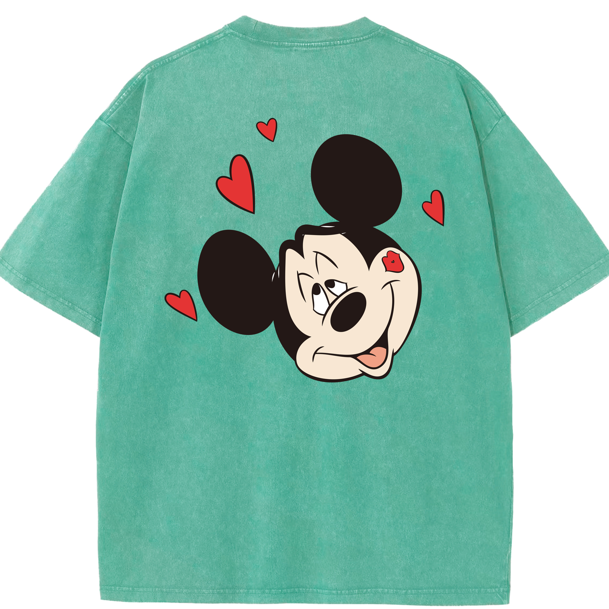 （画像用） ミッキーマウス Mickey Mouse 綿100% ヴィンテージ風 半袖Tシャツ（背面プリント）